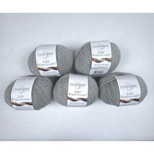 Cascade Yarns 220 Superwash 100% Wool Heather Grey Color 1946 Lot of 5 Skeins